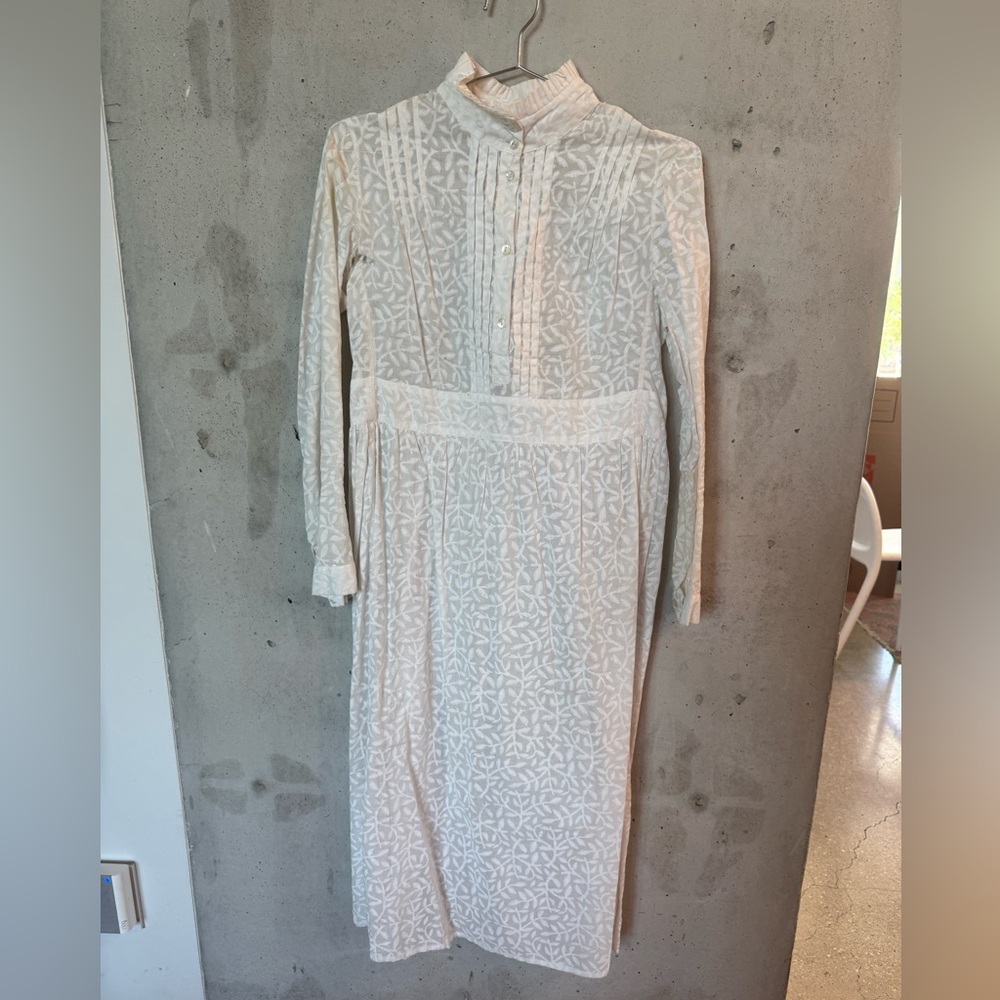Thierry Colson white handprinted midi dress